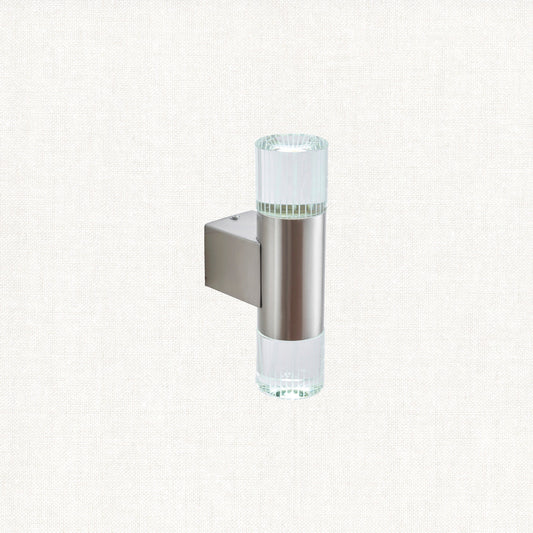 Polished stainless steel & clear crystal