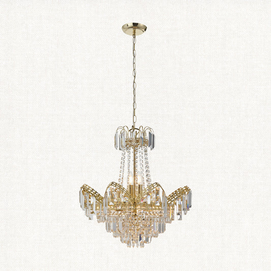 Clear glass & gold effect plate