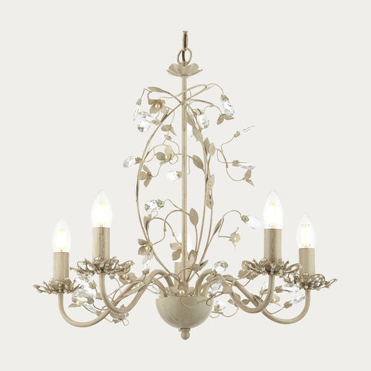 Cream/br gold paint & clear/pearl acrylic