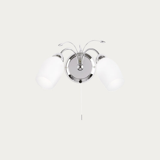 Chrome plate & white glass