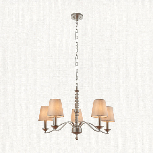 Satin nickel plate & natural fabric
