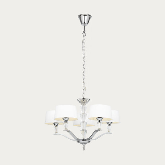 Chrome plate & vintage white fabric
