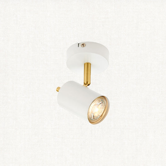 Matt white paint & satin brass plate