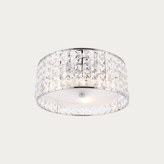 Clear crystal, frosted glass & chrome plate