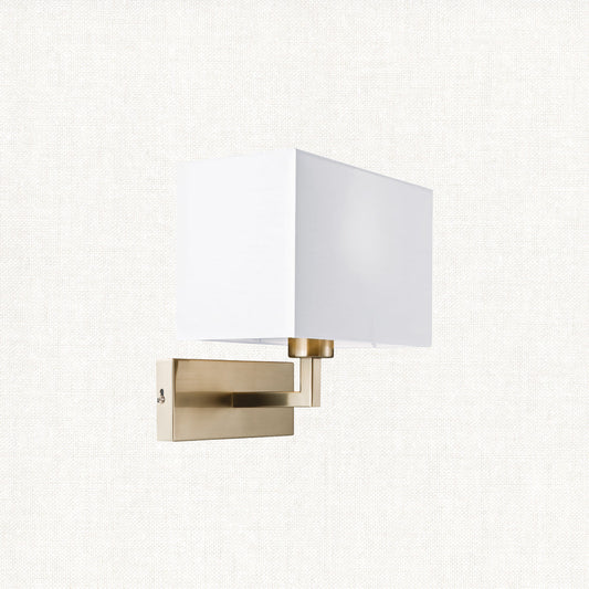 Satin nickel plate & white fabric