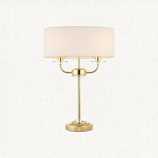 Brass plate & vintage white fabric