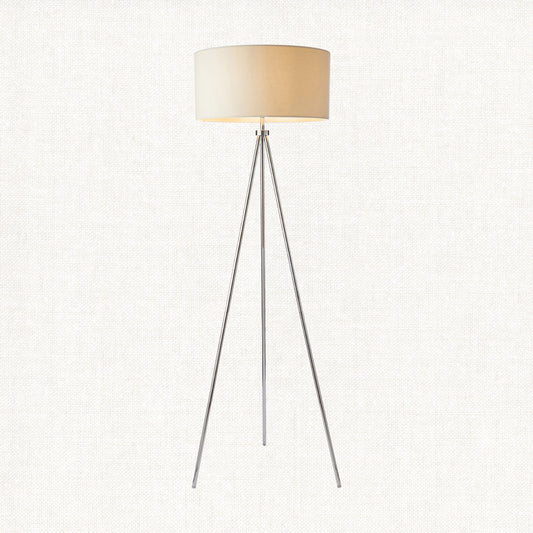Chrome plate & ivory fabric