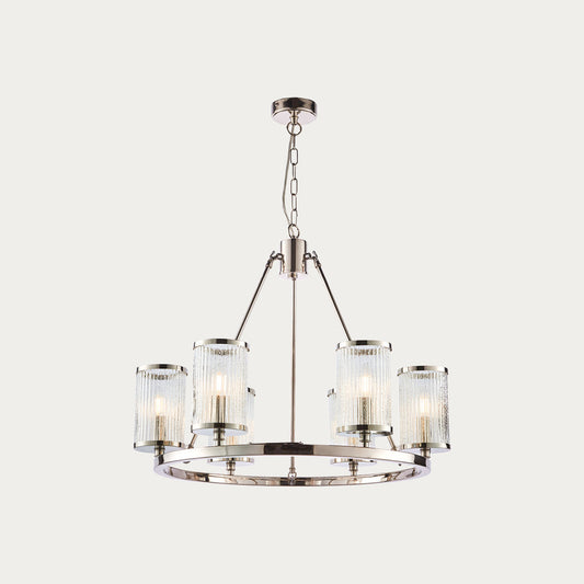 Bright nickel plate & ribbed bubble glass