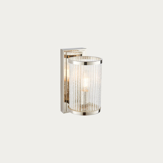 Bright nickel plate & ribbed bubble glass