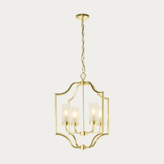 Satin brass plate & frosted glass