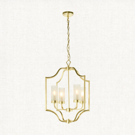 Satin brass plate & frosted glass