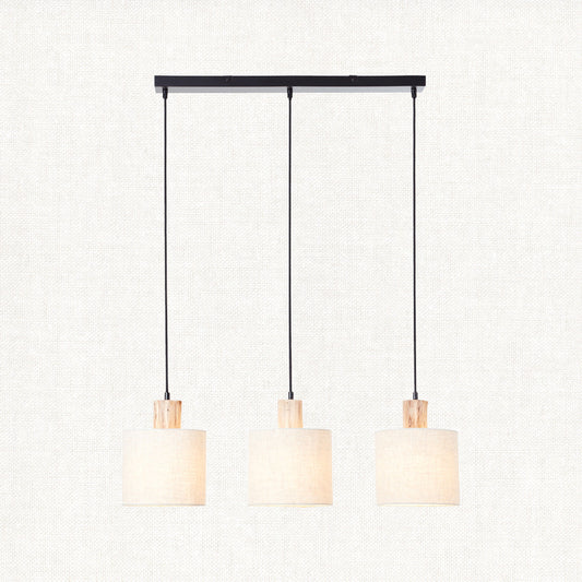 Natural eucalyptus wood, natural linen & matt black