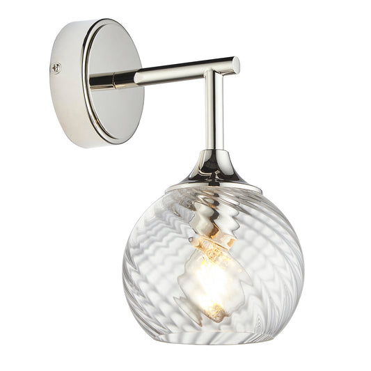 Bright nickel plate & clear spiral glass