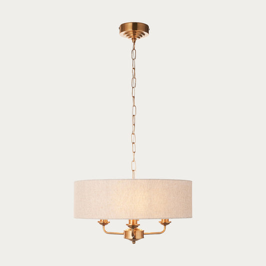 Vintage brass & natural linen