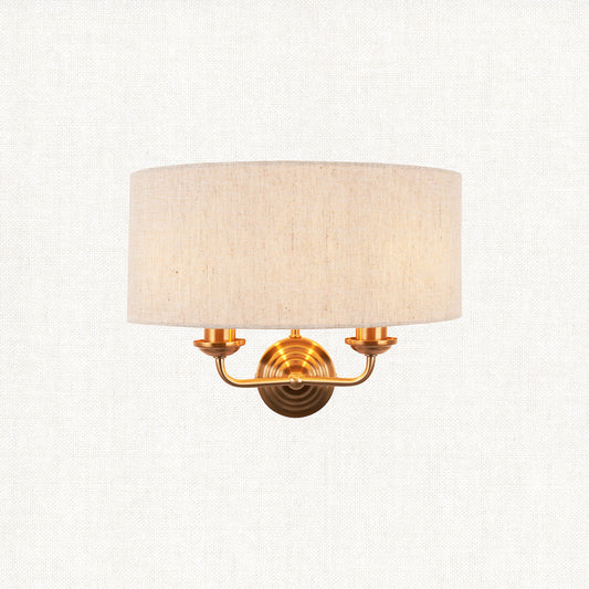 Vintage brass & natural linen