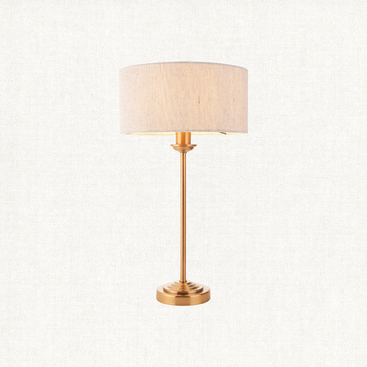 Vintage brass & natural linen