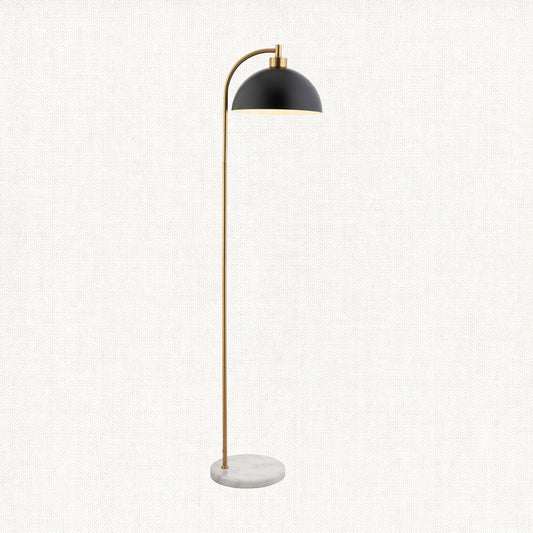 Matt black, antique brass plate & grey marble