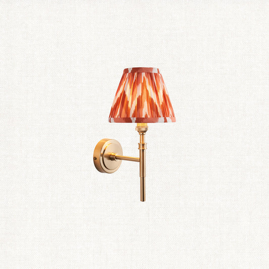 Brushed Aged Brass Plate & Apricot Orange Fabric