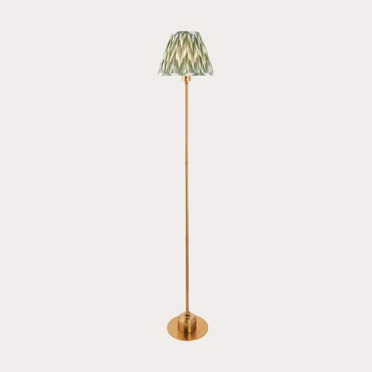 Brushed Aged Brass Plate & Cotswold Green Fabric