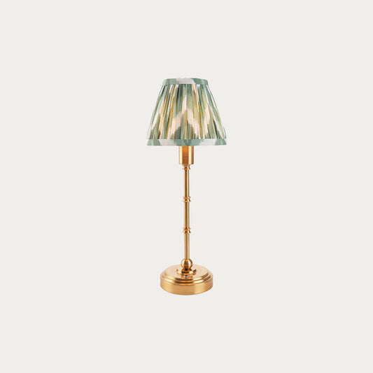 Brushed Aged Brass Plate & Cotswold Green Fabric