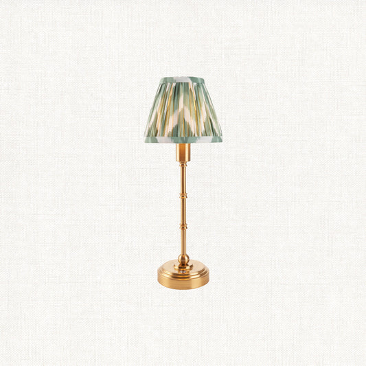 Brushed Aged Brass Plate & Cotswold Green Fabric