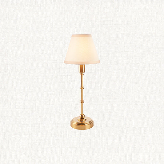 Brushed Aged Brass Plate & Vintage White Fabric