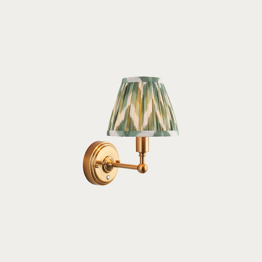 Brushed Aged Brass Plate & Cotswold Green Fabric