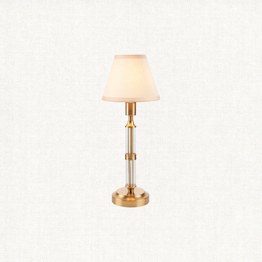 Brushed Aged Brass Plate & Vintage White Fabric