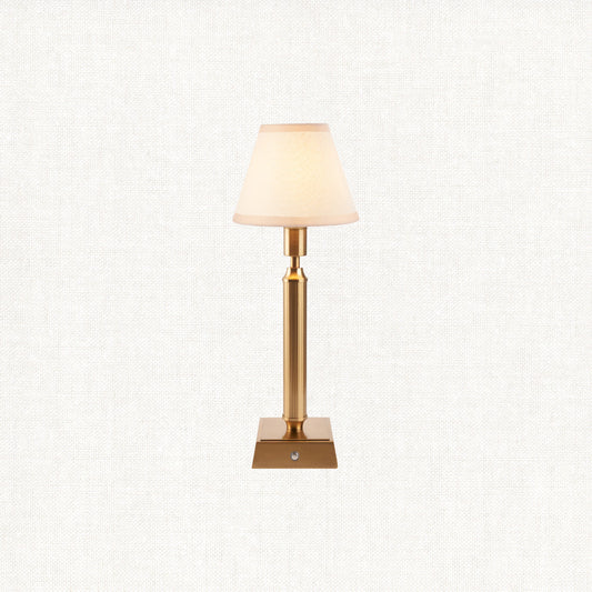 Brushed Aged Brass Plate & Vintage White Fabric