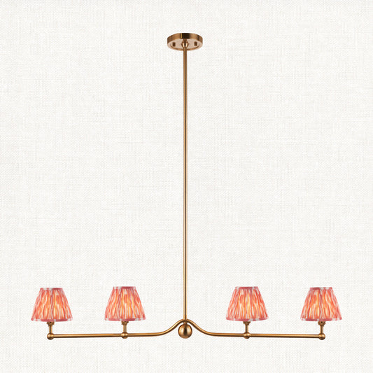 Brushed Aged Brass Plate & Coral Pink Fabric