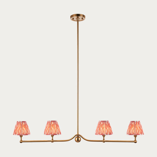 Brushed Aged Brass Plate & Coral Pink Fabric