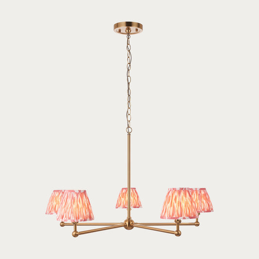 Brushed Aged Brass Plate & Coral Pink Fabric