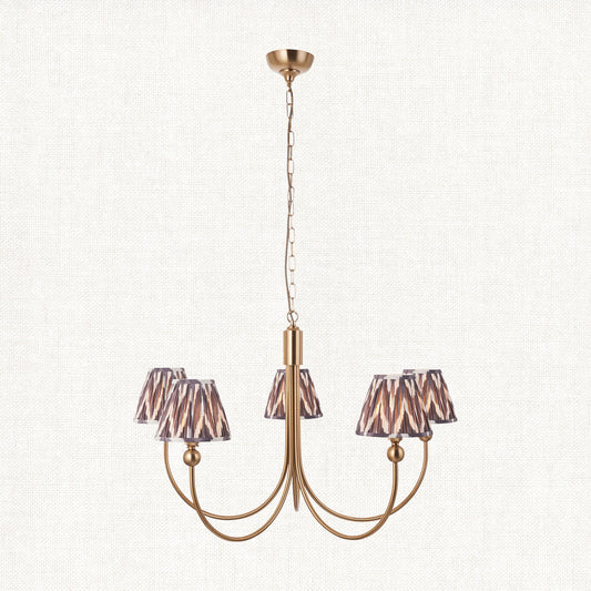 Brushed Aged Brass Plate & Pearl Grey Fabric