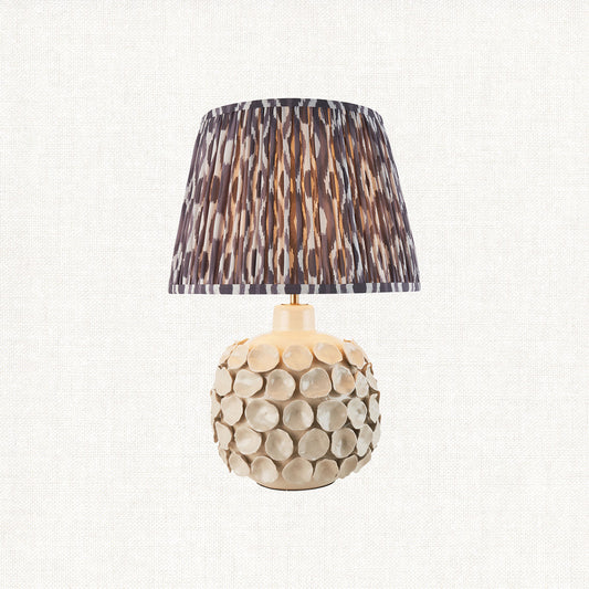 Ivory Crackle Glaze & Pearl Grey Fabric