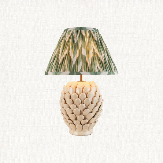 Ivory Crackle Glaze & Cotswold Green Fabric