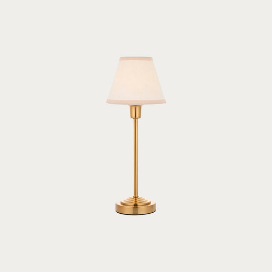 Vintage brass finish & vintage white fabric