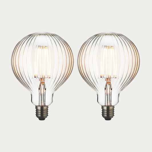 E27 Ribb Globe 125mm Dia - 2 pack