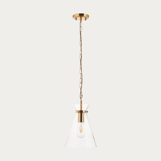 Harper Single Pendant Light in Brushed Aged Brass