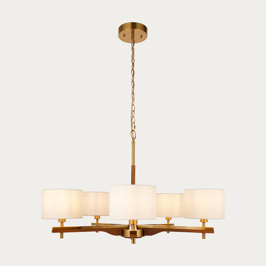 Horace 5-Light Pendant Light in Brushed Aged Brass