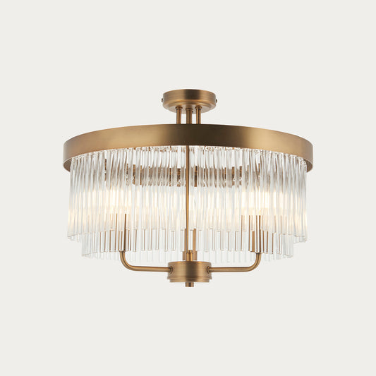 Colmn 3-Light Semi Flush Light in Warm Antique Brass