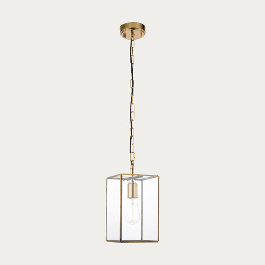 Brice Single Pendant Light in Antique Brass