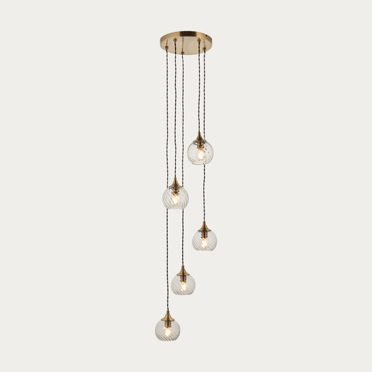 Andersen 5-Light Cascade Pendant Light in Antique Brass