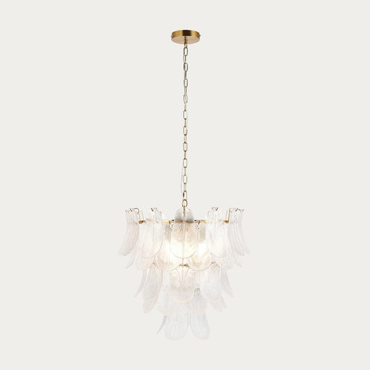 Auburn 4 Light Leaf Pendant Light with Antique Brass