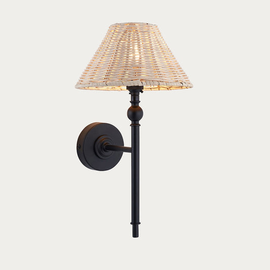 Matt Black & Natural Rattan