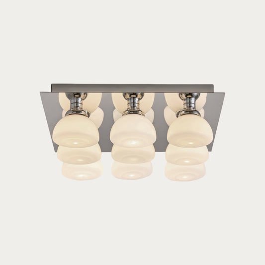 MADE Monroe Retro Ceiling Light in Chrome Plate with Gloss Opal Glass