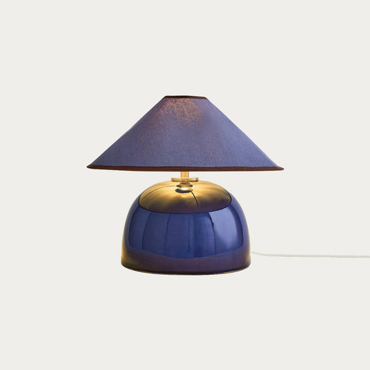 MADE Nora Navy Blue Table Lamp with Ceramic Lamp Base