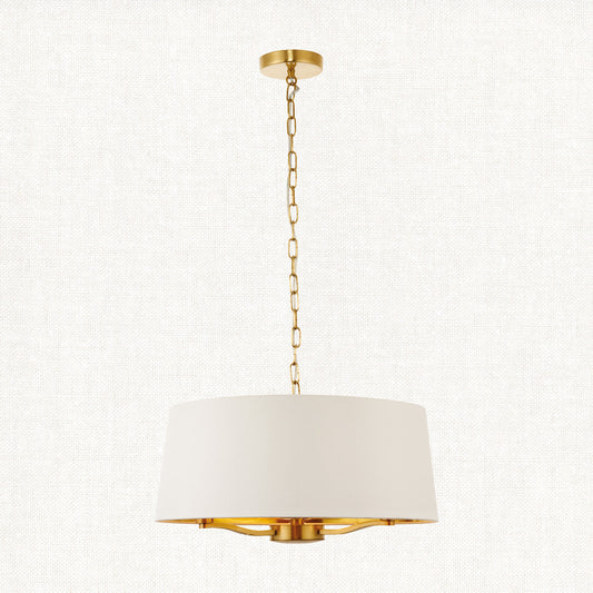 Brushed satin gold & vintage white fabric