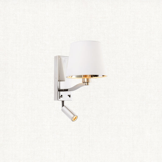 Bright nickel plate & vintage white fabric