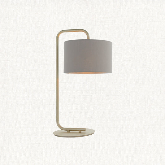 Satin champagne paint & slate grey fabric
