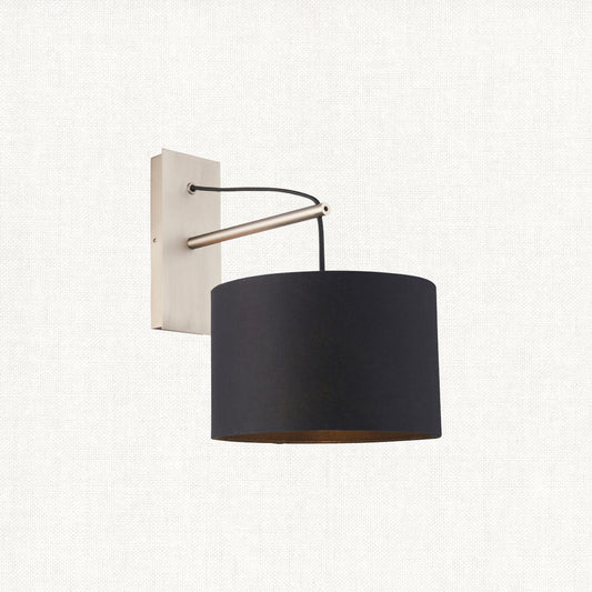 Matt nickel plate & black cotton fabric